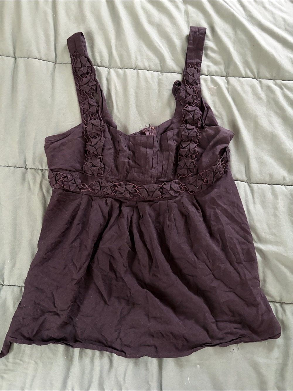 Forever 21 Black Embroidered Strap Tank Top